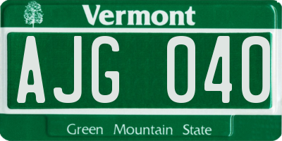 VT license plate AJG040