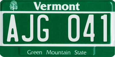 VT license plate AJG041