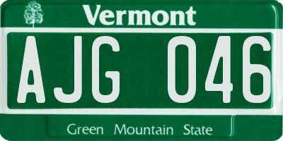 VT license plate AJG046