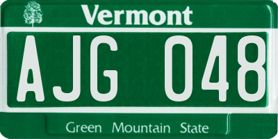 VT license plate AJG048