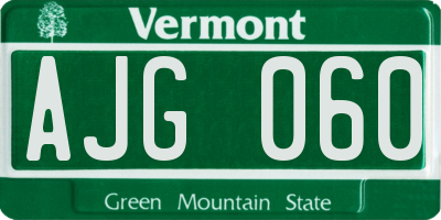 VT license plate AJG060