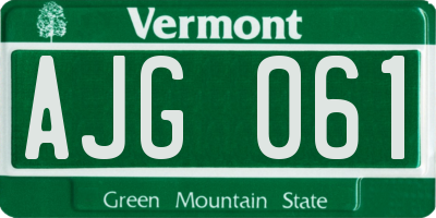 VT license plate AJG061