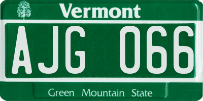 VT license plate AJG066