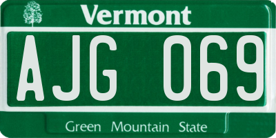 VT license plate AJG069