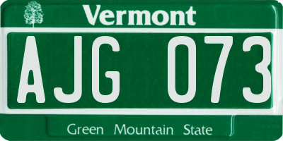 VT license plate AJG073