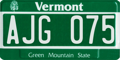 VT license plate AJG075