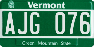 VT license plate AJG076