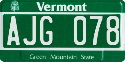 VT license plate AJG078