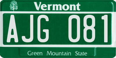 VT license plate AJG081