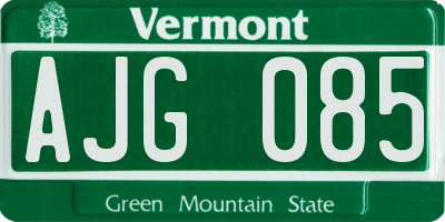 VT license plate AJG085