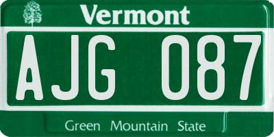 VT license plate AJG087