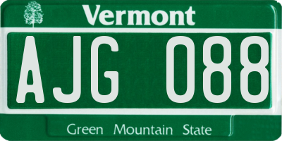 VT license plate AJG088