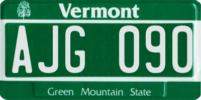 VT license plate AJG090