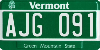 VT license plate AJG091