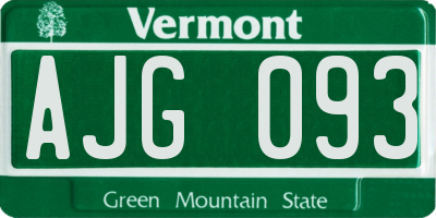 VT license plate AJG093