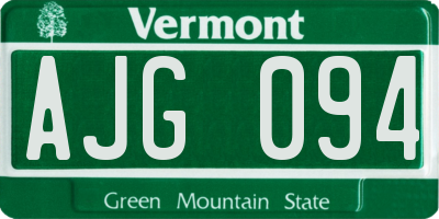 VT license plate AJG094