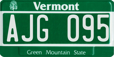 VT license plate AJG095