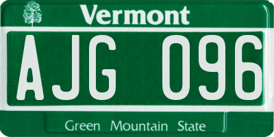 VT license plate AJG096