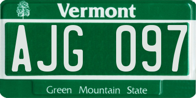 VT license plate AJG097
