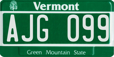 VT license plate AJG099