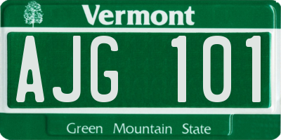 VT license plate AJG101