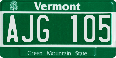 VT license plate AJG105