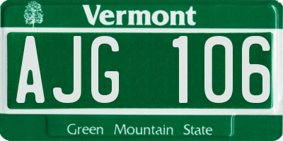 VT license plate AJG106