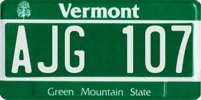 VT license plate AJG107