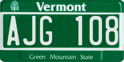 VT license plate AJG108