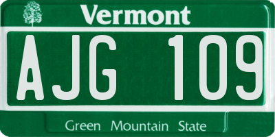 VT license plate AJG109
