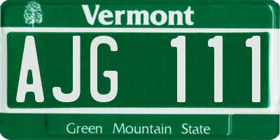 VT license plate AJG111