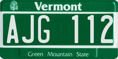 VT license plate AJG112