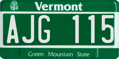 VT license plate AJG115