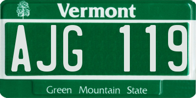 VT license plate AJG119