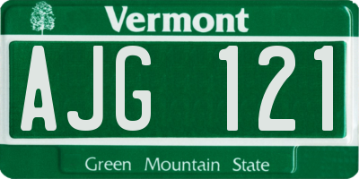 VT license plate AJG121
