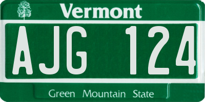 VT license plate AJG124