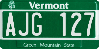 VT license plate AJG127