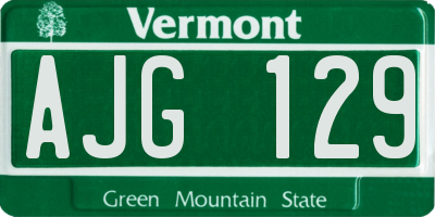 VT license plate AJG129