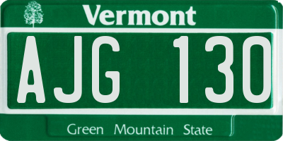VT license plate AJG130