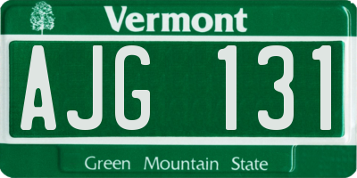 VT license plate AJG131