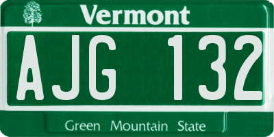 VT license plate AJG132