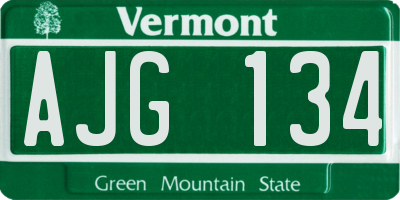 VT license plate AJG134