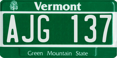 VT license plate AJG137