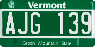VT license plate AJG139