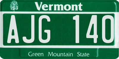 VT license plate AJG140