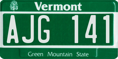 VT license plate AJG141