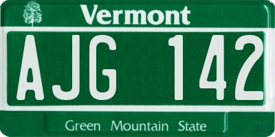 VT license plate AJG142