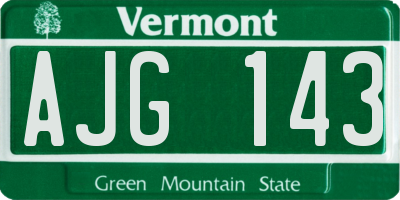 VT license plate AJG143