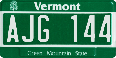 VT license plate AJG144