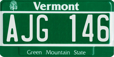 VT license plate AJG146
